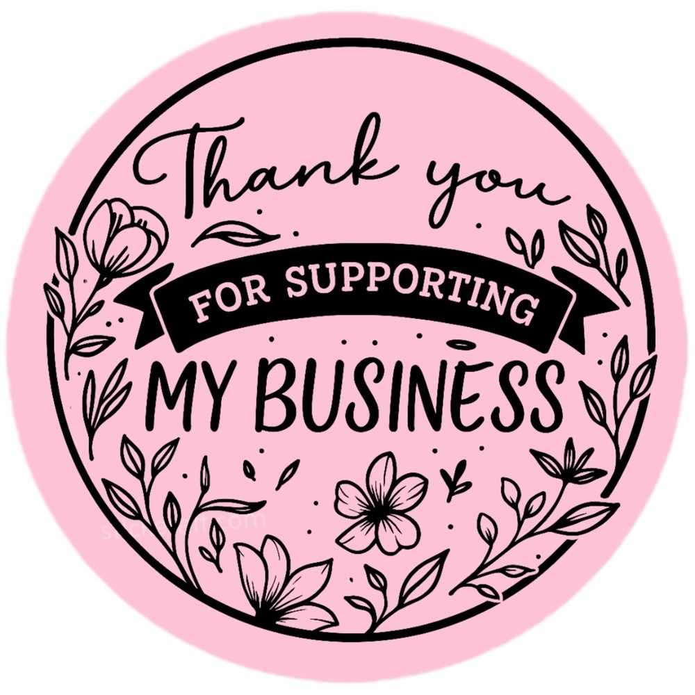 Thank You for Supporting My Business Sticker 2” | Floral Label for Packaging